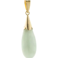 14 Karat Yellow Gold Jade Pendant