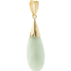 14 Karat Yellow Gold Jade Pendant
