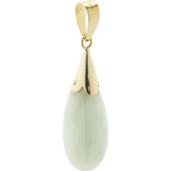 14 Karat Yellow Gold Jade Pendant