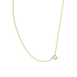 18 Karat Yellow Gold Lab Grown Diamond P Necklace