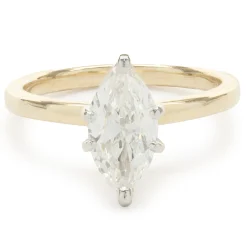 14 Karat Yellow Gold Marquise Cut Diamond Engagement Ring