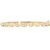 18 Karat Yellow Gold Mosaic Set Diamond Wave Bangle Bracelet