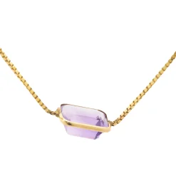 14 Karat Yellow Gold Multi Gemstone Multi Shape Bezel Set Necklace