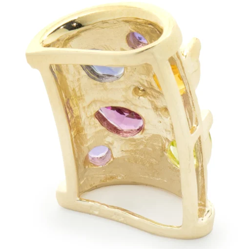 14 Karat Yellow Gold Multi Gemstone Slide Pendant