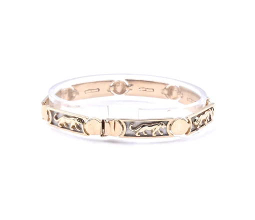 14 Karat Yellow Gold Panther Link Bracelet