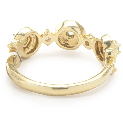 18 Karat Yellow Gold Pariba Tourmaline and Diamond Band