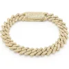 14 Karat Yellow Gold Pave Diamond Miami Cuban Link Bracelet