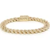 14 Karat Yellow Gold Pave Diamond Miami Cuban Link Bracelet