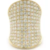 18 Karat Yellow Gold Pave Diamond Saddle Ring