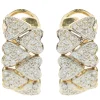 18 Karat Yellow Gold Pave Diamond Heart Shape Huggie Hoop Earrings