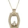 18 Karat Yellow Gold Pave Diamond Floating Diamond Necklace