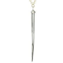 14 Karat Yellow Gold Pave Diamond Spear Necklace