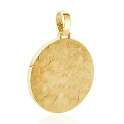14 Karat Yellow Gold Pave Diamond Saint Michael the Archangel Slaying the Dragon Pendant