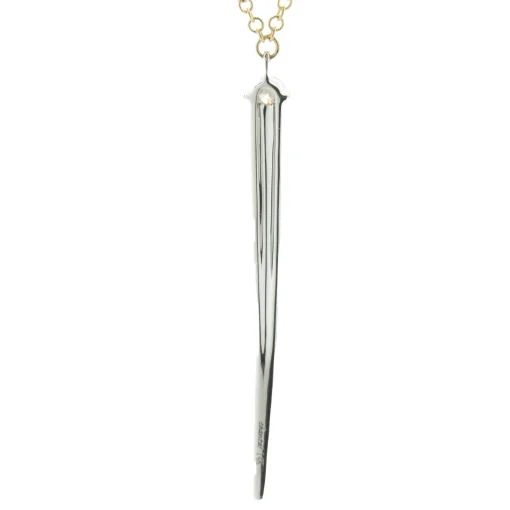 14 Karat Yellow Gold Pave Diamond Spear Necklace