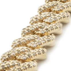 14 Karat Yellow Gold Pave Diamond Miami Cuban Link Bracelet