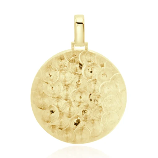 14 Karat Yellow Gold Pave Diamond Saint Michael the Archangel Slaying the Dragon Pendant