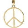 14 Karat Yellow Gold Peace Cut Out Pendant