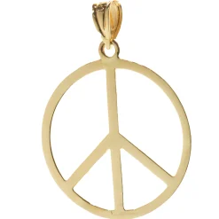 14 Karat Yellow Gold Peace Cut Out Pendant