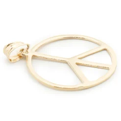 14 Karat Yellow Gold Peace Cut Out Pendant