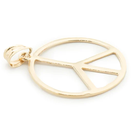 14 Karat Yellow Gold Peace Cut Out Pendant