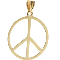 14 Karat Yellow Gold Peace Cut Out Pendant
