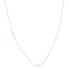 18 Karat Yellow Gold Pearl Station Necklace