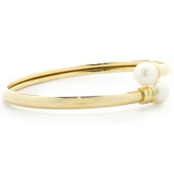 18 Karat Yellow Gold Pearl Bypass Bracelet