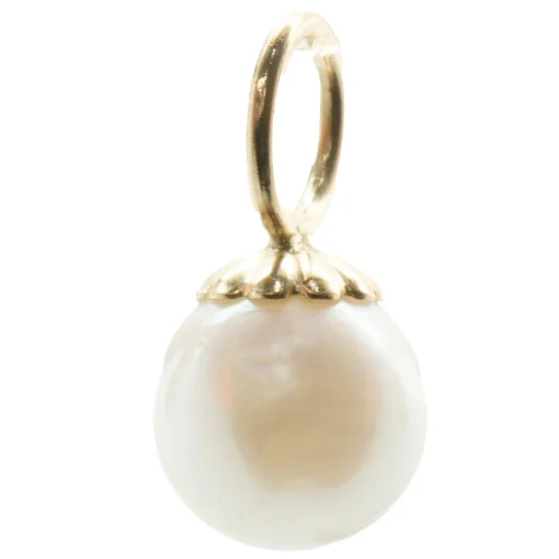 14 Karat Yellow Gold Pearl Earring Charms