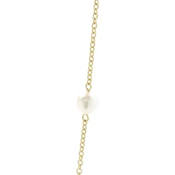 18 Karat Yellow Gold Pearl Station Necklace