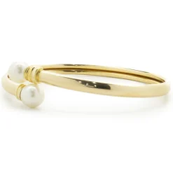 18 Karat Yellow Gold Pearl Bypass Bracelet