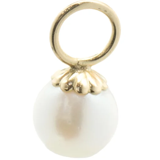 14 Karat Yellow Gold Pearl Earring Charms