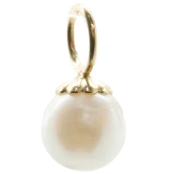 14 Karat Yellow Gold Pearl Earring Charms