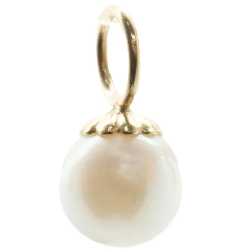 14 Karat Yellow Gold Pearl Earring Charms