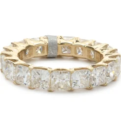 14 Karat Yellow Gold Princess Cut Diamond Eternity Band