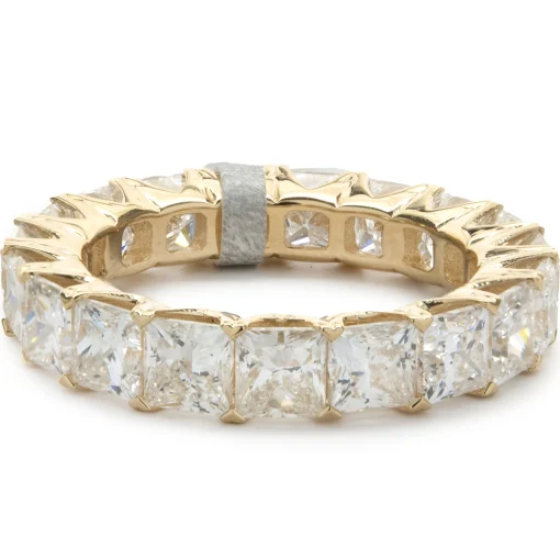 14 Karat Yellow Gold Princess Cut Diamond Eternity Band