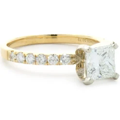 14 Karat Yellow Gold Princess Cut Diamond Engagement Ring