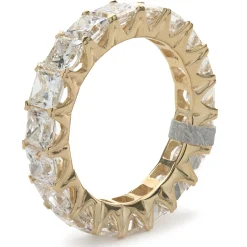 14 Karat Yellow Gold Princess Cut Diamond Eternity Band