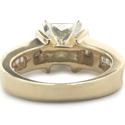 14 Karat Yellow Gold Princess Cut Diamond Engagement Ring