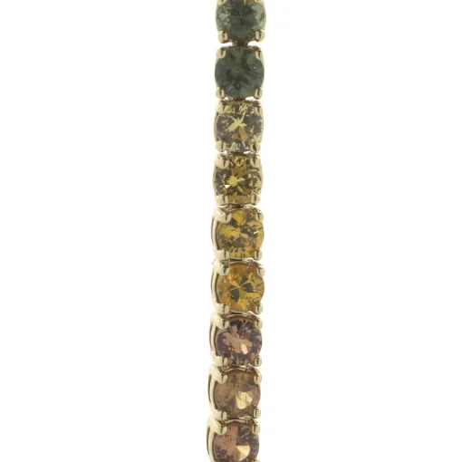18 Karat Yellow Gold Rainbow Sapphire Tennis Bracelet