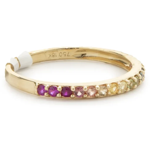 18 Karat Yellow Gold Rainbow Sapphire Band
