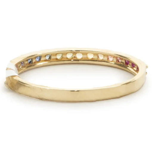 18 Karat Yellow Gold Rainbow Sapphire Band