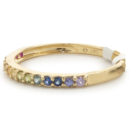 18 Karat Yellow Gold Rainbow Sapphire Band