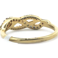 18 Karat Yellow Gold Rainbow Sapphire and Diamond Twist Band
