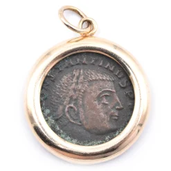 14 Karat Yellow Gold Roman Coin Pendant