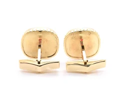 18 Karat Yellow Gold Rose Agate Cufflinks