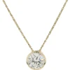 14 Karat Yellow Gold Round Brilliant Cut Diamond Solitaire Necklace