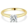 14 Karat Yellow Gold Round Brilliant Cut Diamond Engagement Ring