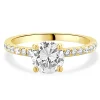 14 Karat Yellow Gold Round Brilliant Cut Diamond Engagement Ring