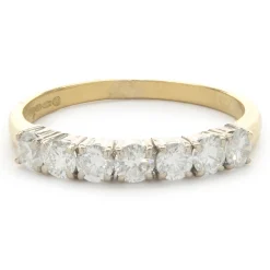 14 Karat Yellow Gold Round Brilliant Cut Diamond Band