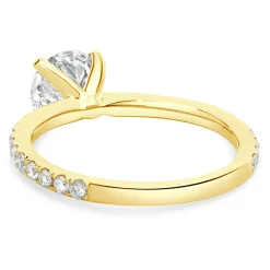 14 Karat Yellow Gold Round Brilliant Cut Diamond Engagement Ring
